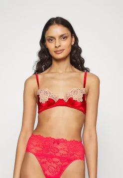 Fleur Du Mal James Lined Demi Bra - Underwired Bra - Rouge