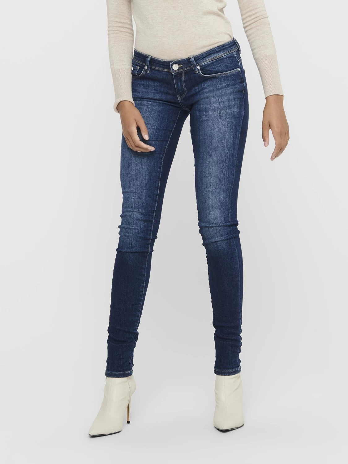 ONLY Onlcoral Life - Jeans Skinny Fit - Dark Blue Denim