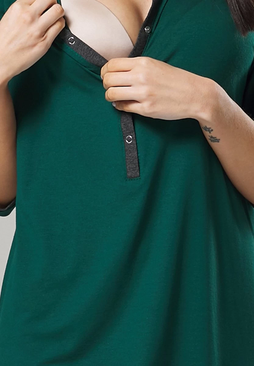 Happy Mama Nightie - Dark Green 5 Happy Mama Nightie - Dark Green - Image 5