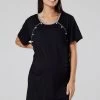 Happy Mama Maternity Nursing- Nightie - Nightdress Black