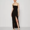GOOD AMERICAN Ruched Slit Dress - Jersey Dress - Black