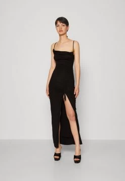 GOOD AMERICAN Ruched Slit Dress - Jersey Dress - Black