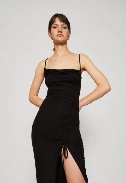 GOOD AMERICAN Ruched Slit Dress - Jersey Dress - Black -Ladies Clothing Shop 585624e0d162450fa119c4b9b5096313