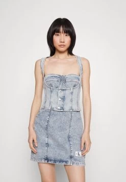 Calvin Klein Jeans Corset Vest - Blouse - Denim Light