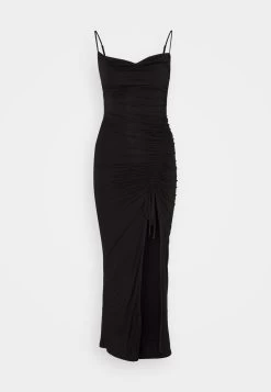 GOOD AMERICAN Ruched Slit Dress - Jersey Dress - Black -Ladies Clothing Shop 81ef021665104d1797c88276d101ea72