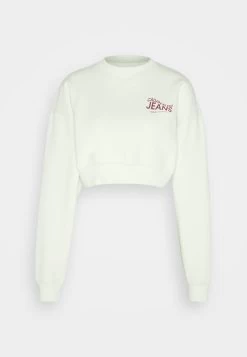 Calvin Klein Jeans Motion Logo Crew Neck - Sweatshirt - Canary Green / Amaranth -Ladies Clothing Shop 85a53a2b2eb2487db3603eb42daa8945