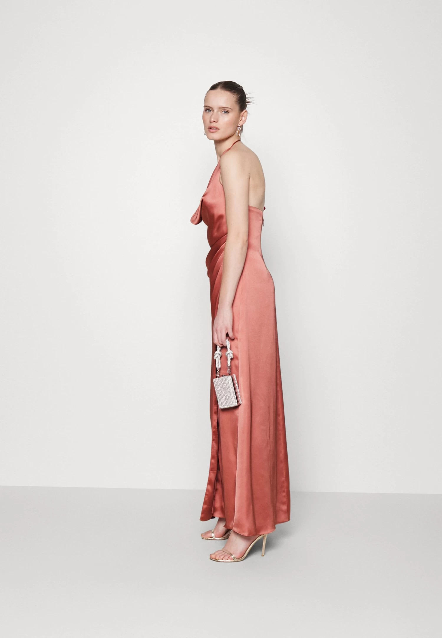 Halston Sutton Gown Wedding In Liquid- Occasion Wear - Salmon 2 Halston Sutton Gown Wedding In Liquid- Occasion Wear - Salmon - Image 2
