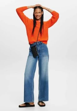 ESPRIT Tape Stitch - Jumper - Orange Red New -Ladies Clothing Shop 8f5656ce62664515ab369968d422ce91