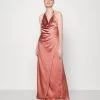 Halston Sutton Gown Wedding In Liquid- Occasion Wear - Salmon
