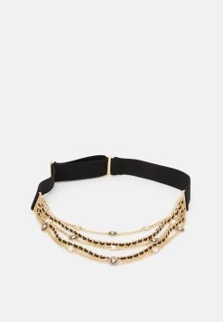 Aldo Waist Belt - Black/Clear On Gold-Coloured