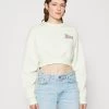 Calvin Klein Jeans Motion Logo Crew Neck - Sweatshirt - Canary Green / Amaranth