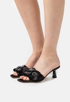 Alberta Ferretti Heeled Mules - Fantasy Black